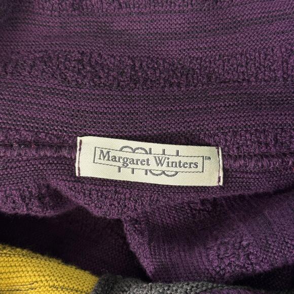 Margaret Winters Cardigan Womens Small Colorblock Knit Sweater Jacket Lagenlook - Picture 3 of 11